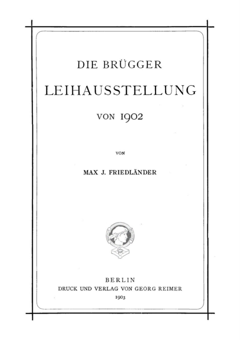 Cover image for book Die Brügger Leihausstellung von 1902