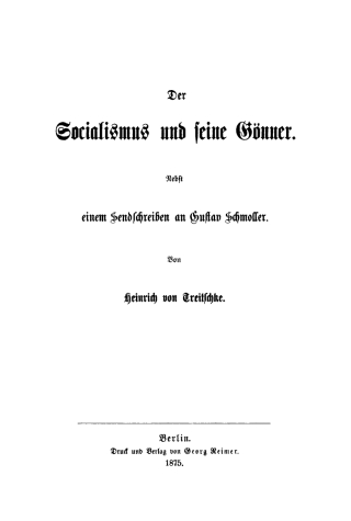 Der socialismus und seine Gönner