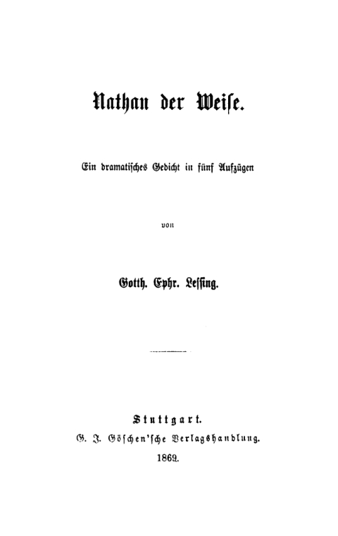 Cover image for book Nathan der Weise