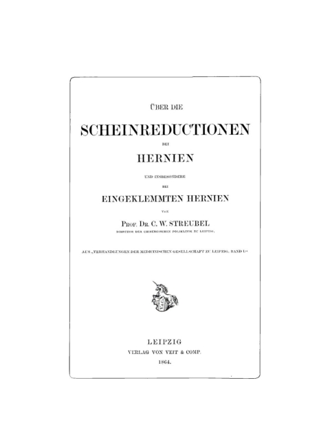 Cover image for book Über die Scheinreductionen bei Hernien und insbesondere bei Eingeklemmten Hernien