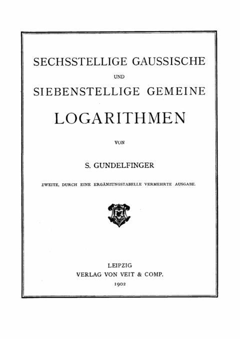 Cover image for book Sechsstellige Gaussische und siebenstellige gemeine Logarithmen