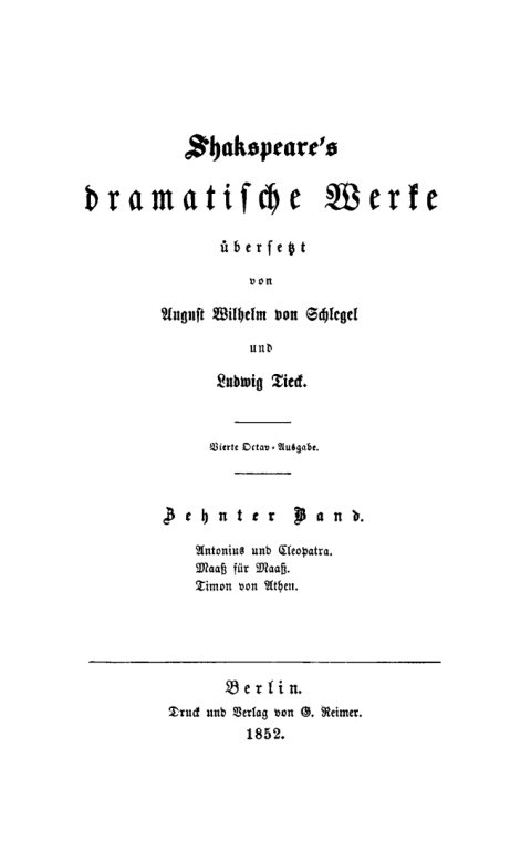 Cover image for book Antonius und Cleopatra. Maaß für Maaß. Timon von Athen