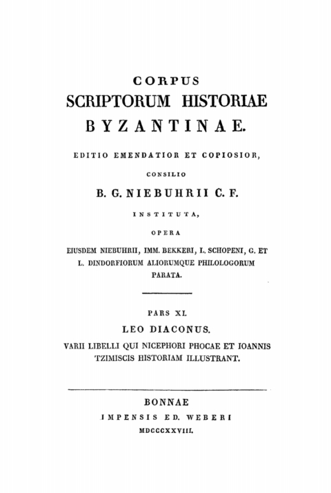 Cover image for book Leonis Diaconi Caloënsis historiae libri decem et liber de velitatione bellica Nicephori Augusti