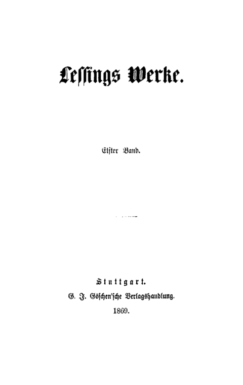 Cover image for book G. E. Lessing: Lessing’s Werke. Band 11