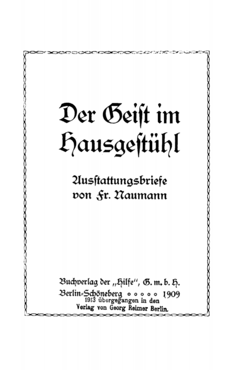 Cover image for book Der Geist im Hausgestühl