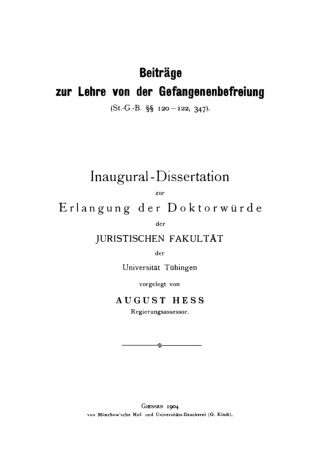 Beiträge zur Lehre von der Gefangenenbefreiung