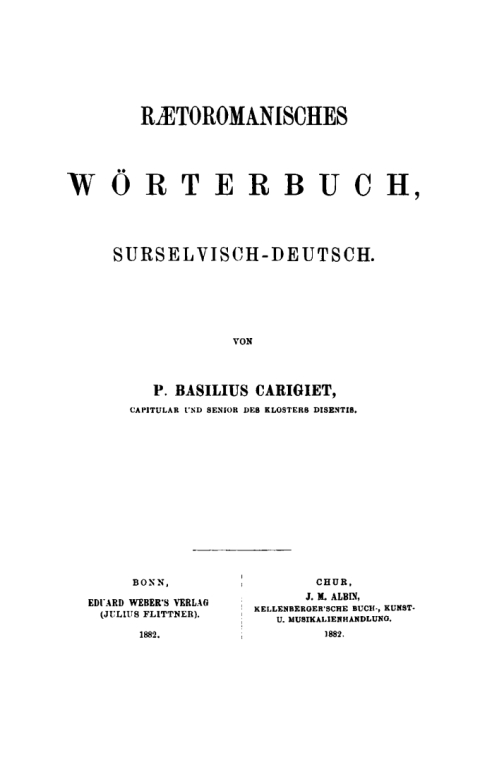 Cover image for book Raetoromanisches Wörterbuch, surselvisch-deutsch