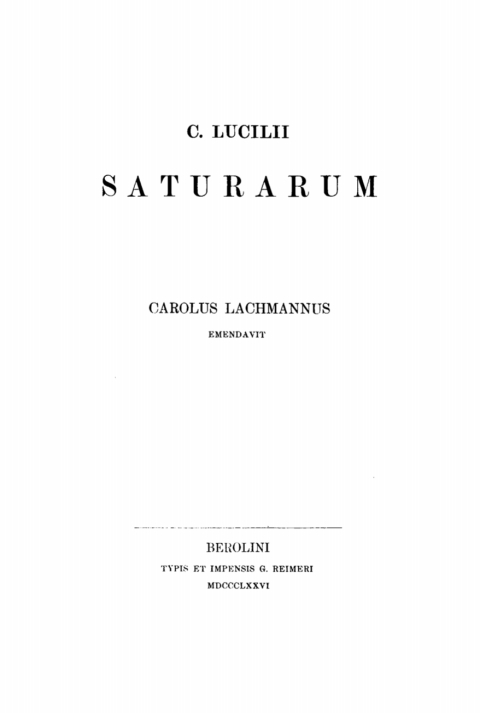 Cover image for book C. Lucilii Saturarum