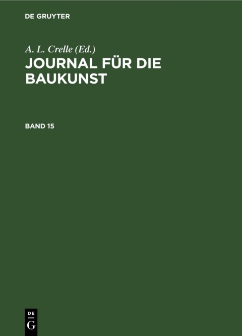 Cover image for book Journal für die Baukunst. Band 15