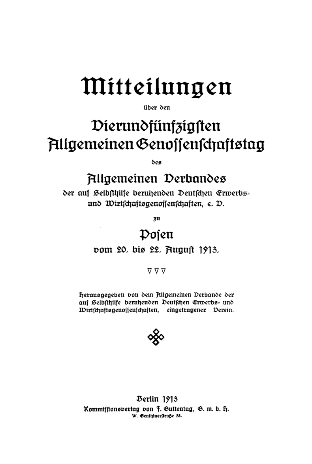Page Fidelity Posen vom 20. bis 22. August 1913; $168.71