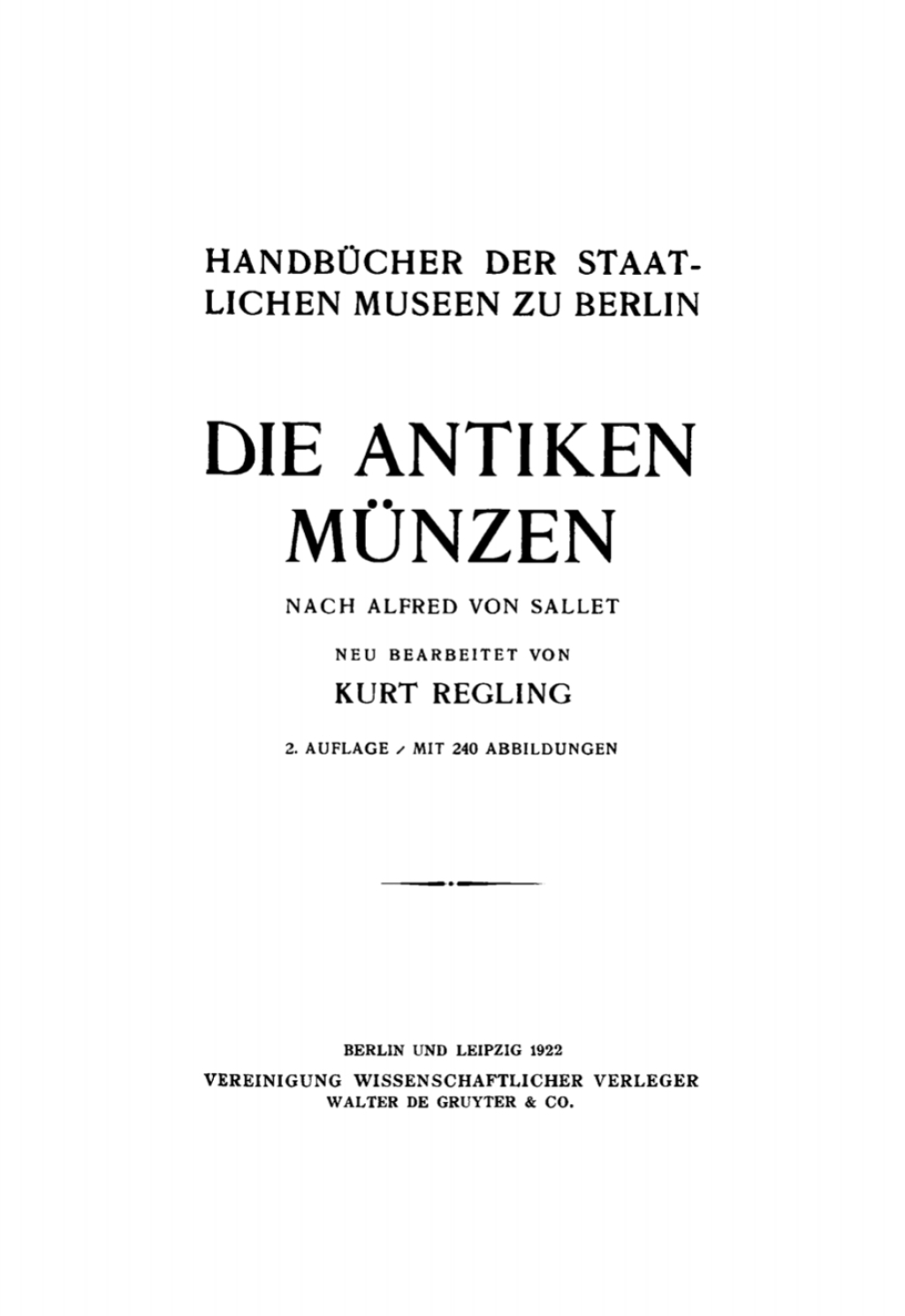 Page Fidelity Die Antiken Münzen; $148.73