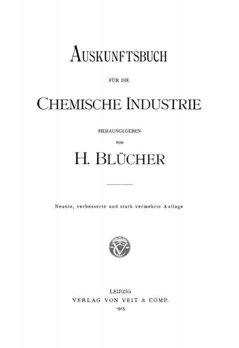 Cover image for book Auskunftsbuch für die Chemische Industrie