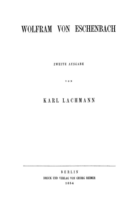 Cover image for book Wofram von Eschenbach