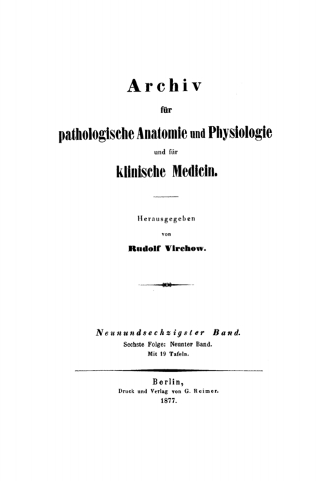 Cover image for book Rudolf Virchow: Archiv für pathologische Anatomie und Physiologie und für klinische Medicin. Band 69