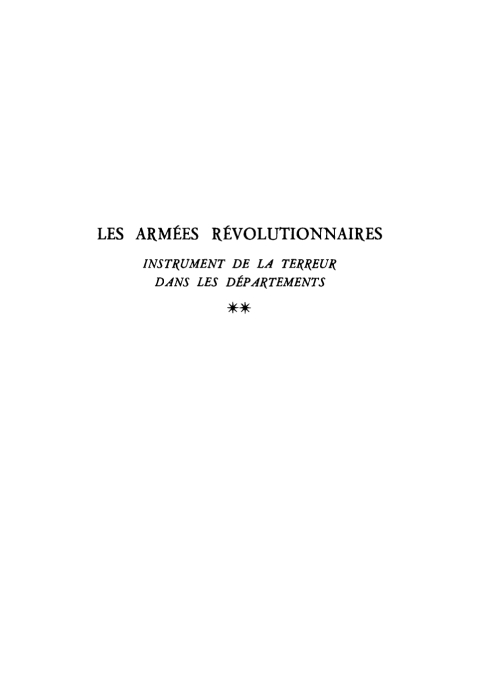 Cover image for book Richard Cobb: Les Armées Révolutionnaires. Volume 2
