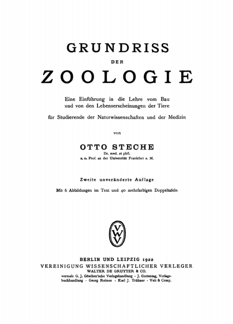 Cover image for book Grundriss der Zoologie