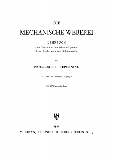 Cover image for book Die Mechanische Weberei