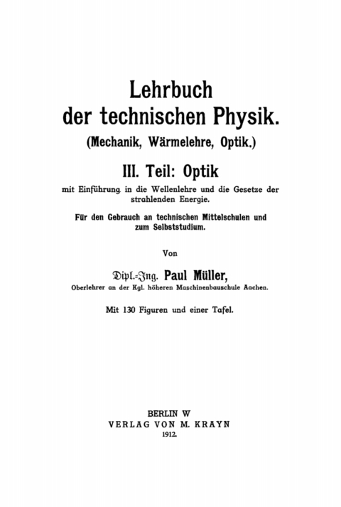 Cover image for book Optik