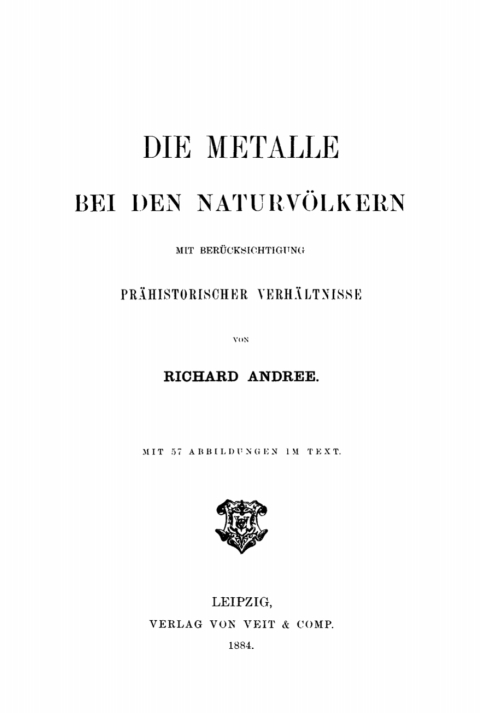 Cover image for book Die Metalle bei den Naturvölkern