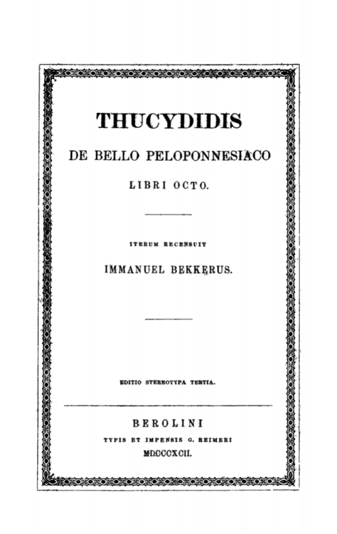 Cover image for book Thucydidis de bello peloponnesiaco libri octo
