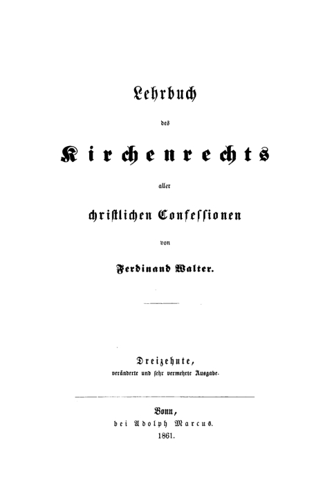 Cover image for book Lehrbuch des Kirchenrechts aller christlichen Confessionen
