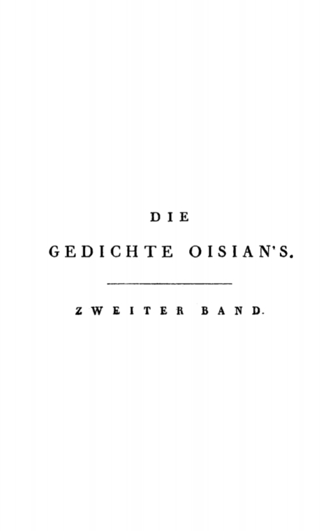 Cover image for book Ossian [angebl. Verf.]; James Macpherson: Die Gedichte Oisian's. Band 2