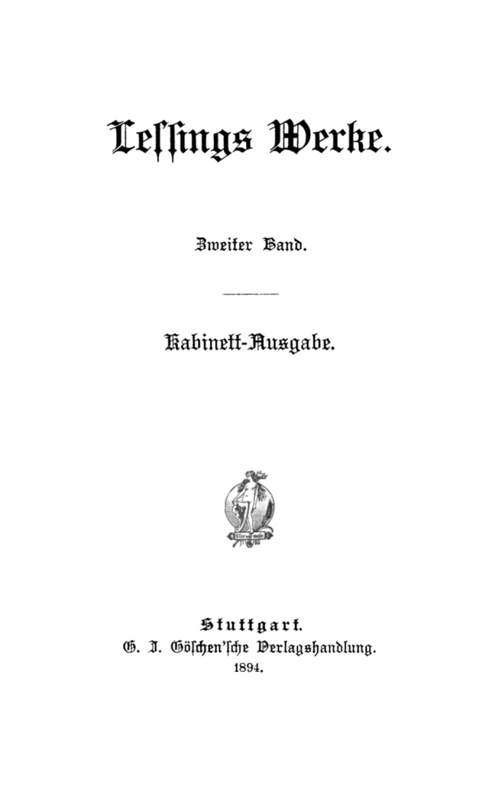 Page Fidelity G. E. Lessing: Lessings Werke. Band 2; $148.73