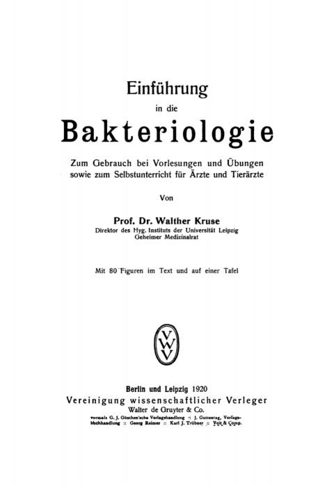 Cover image for book Einführung in die Bakteriologie