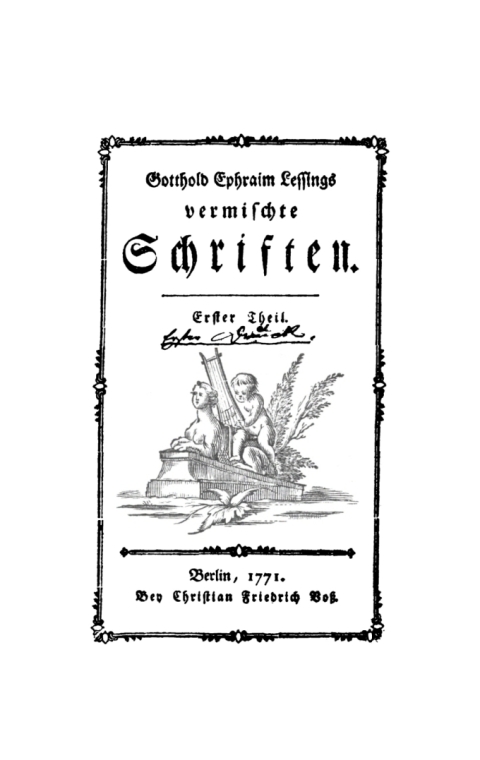 Cover image for book Gotthold Ephraim Lessing: Gotthold Ephraim Lessings Vermischte Schriften. Teil 1