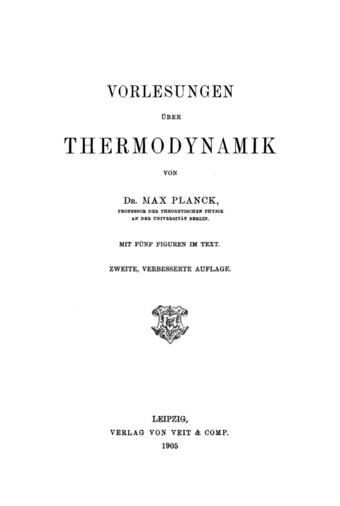 Cover image for book Vorlesungen über Thermodynamik