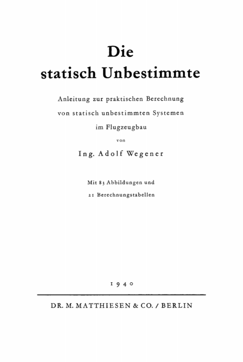 Cover image for book Die statisch Unbestimmte