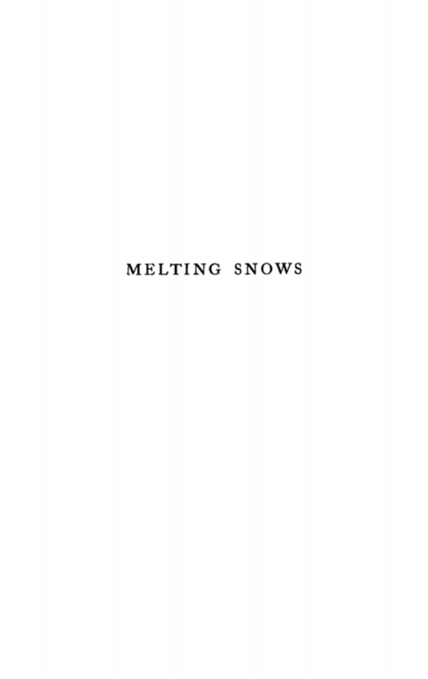 Cover image for book Melting Snows