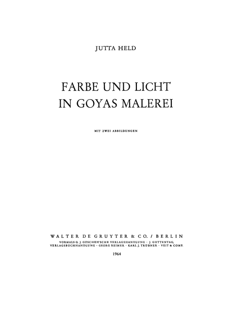 Cover image for book Farbe und Licht in Goyas Malerei