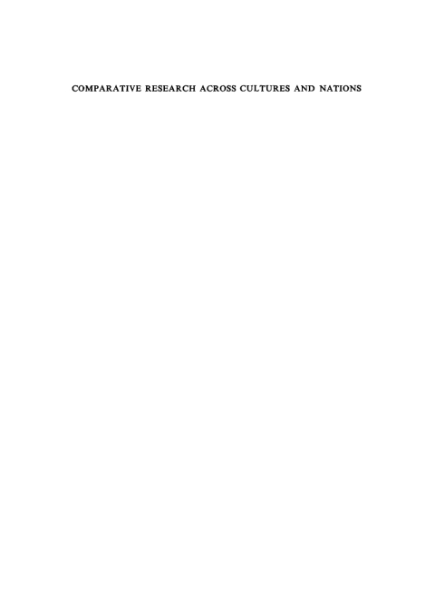 Cover image for book Comparative Research across Cultures and Nations