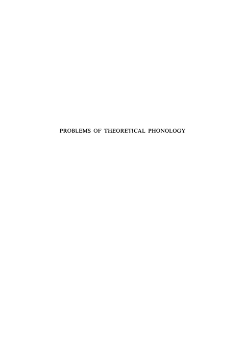 Cover image for book Problems of Theoretical Phonology