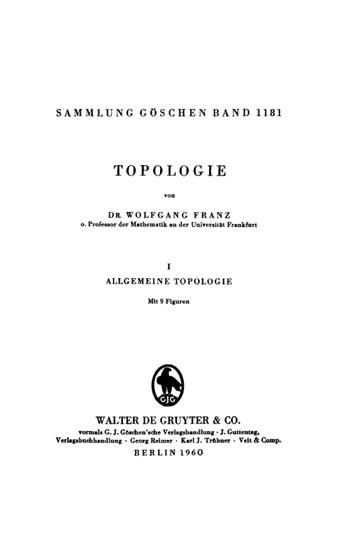 Cover image for book Allgemeine Topologie