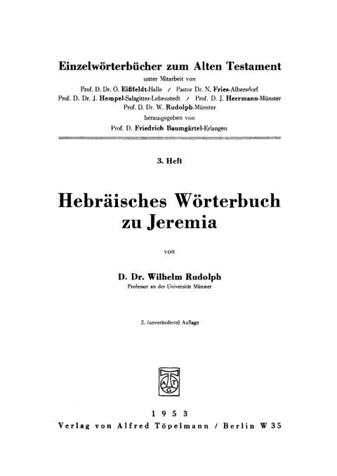 HebrÃ¤isches WÃ¶rterbuch zu Jeremia 