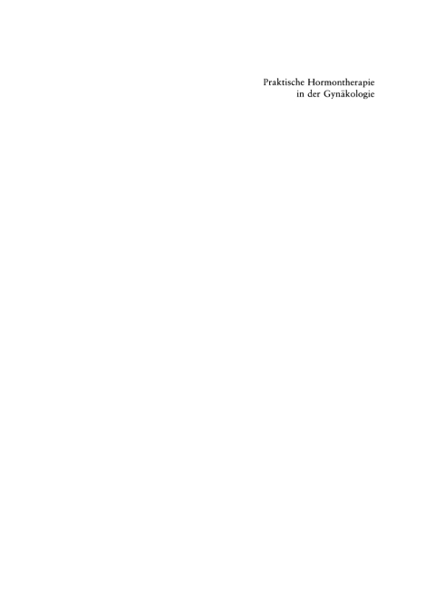 Cover image for book Praktische Hormontherapie in der Gynäkologie