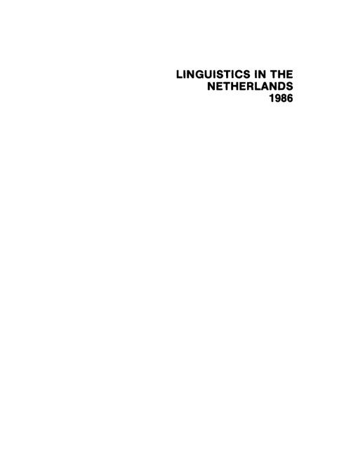 Cover image for book Linguistics in Netherlands