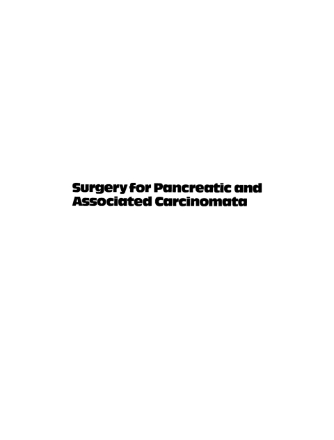 Cover image for book A Colour Atlas of Surgery for Pancreatic and Associated Carcinomata