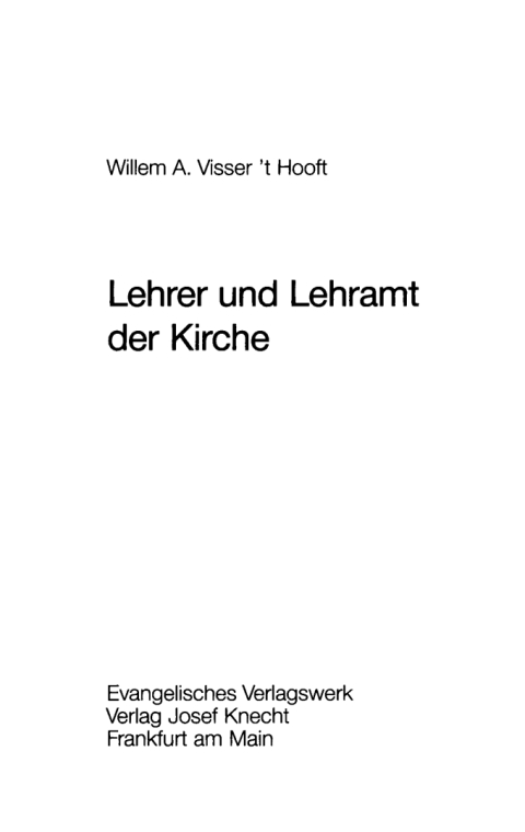 Lehrer und Lehramt der Kirche 