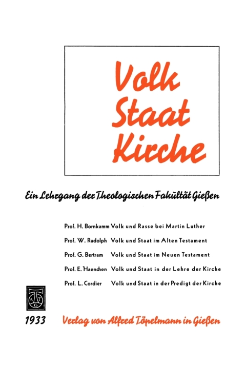 Cover image for book Volk, Staat, Kirche