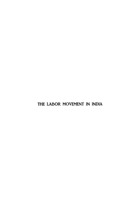 Cover image for book The Labor Movement in India