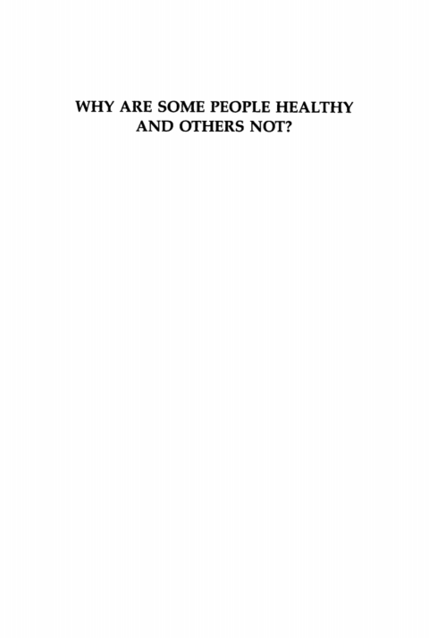 Cover image for book Why Are Some People Healthy and Others Not?