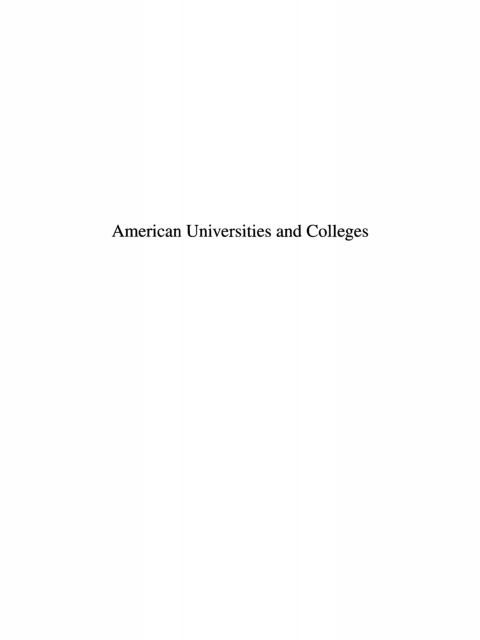 Cover image for book American Universities and Colleges