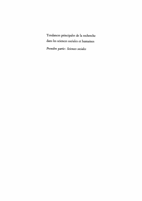 Cover image for book Sciences sociales