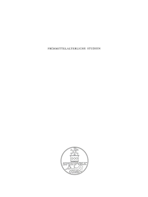 Cover image for book Frühmittelalterliche Studien. Band 30
