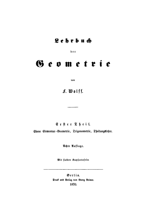 Cover image for book Ebene Elementar-Geometrie, Trigonometrie, Theilungslehre