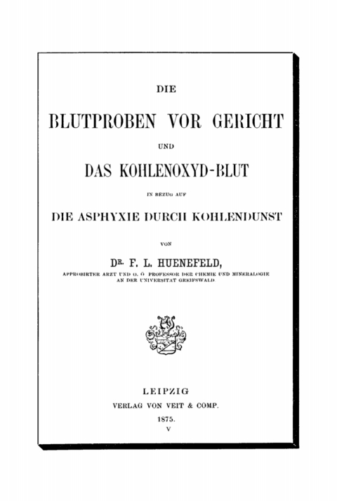Cover image for book Die Blutproben vor Gericht und das Konlenoxyd-Blut
