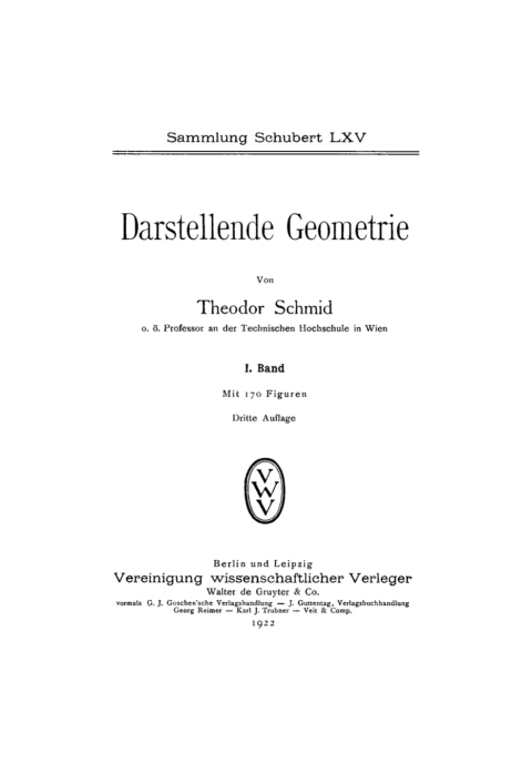 Cover image for book Darstellende Geometrie, Band 1